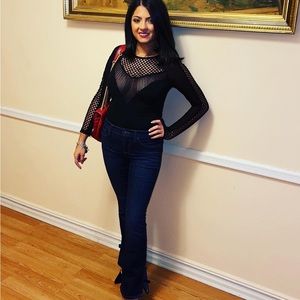 Black Cutout Bodysuit